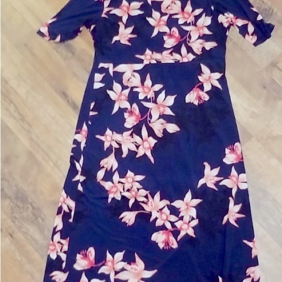 Cato navy floral maxi dress XLP - Picture 3 of 5